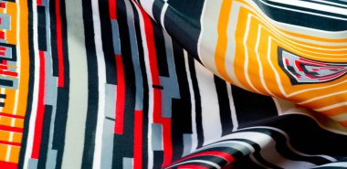 Doku deseni. geometrik soyut formlarda ipek kumaş. Scree