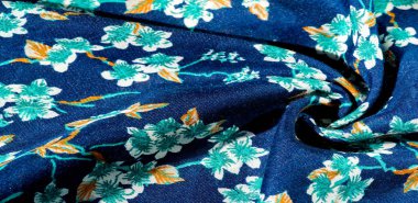 Doku, arka plan, desen, f yeşil renkleri ile kumaş mavi