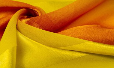 Doku, arka plan, metalik bir sarı ipek çizgili kumaş 