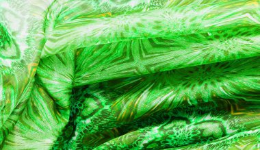 Arka plan dokusu, desen. Yeşilimsi zümrüt gölgesinden ipek.