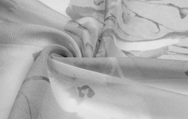 Doku, arka plan, büyük desenli ince yarı saydam ipek.