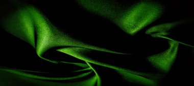 doku, arka plan, desen. yeşil ipek kumaş panoramik fotoğraf.