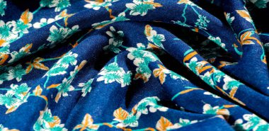 Doku, arka plan, desen, f yeşil renkleri ile kumaş mavi