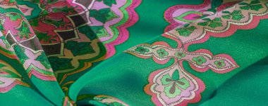 doku, arka plan, bir desen ile çok renkli ipek kumaş 