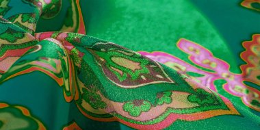 doku, arka plan, bir desen ile çok renkli ipek kumaş 