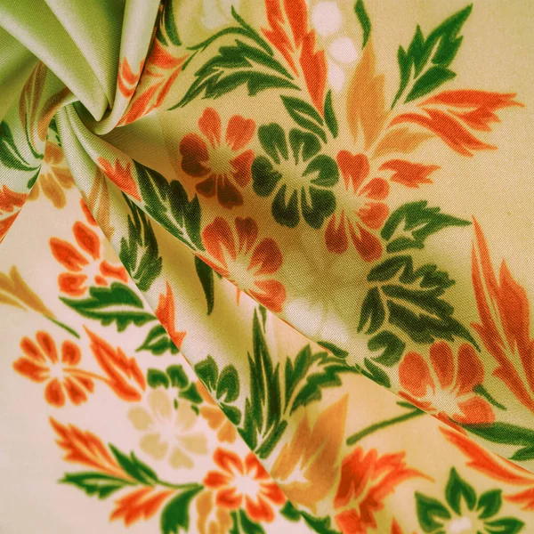 Textura, fondo, patrón, seda delicada con estampado floral E — Foto de Stock