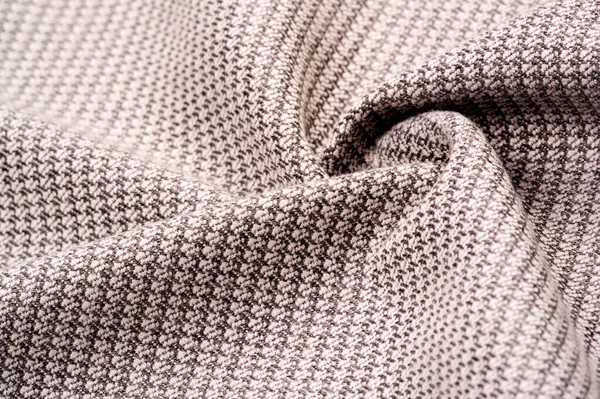 Hintergrund Textur Muster Stoff Warme Wolle Mit Einem Genähten Braunen — Stockfoto