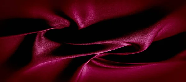 texture, red silk fabric panoramic photo. Silk Duke mood satin -