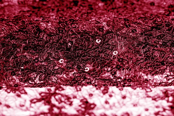 Υφή, μοτίβο, δαντέλα ύφασμα σε κόκκινο χρώμα σε λευκό φόντο. Deli — Φωτογραφία Αρχείου