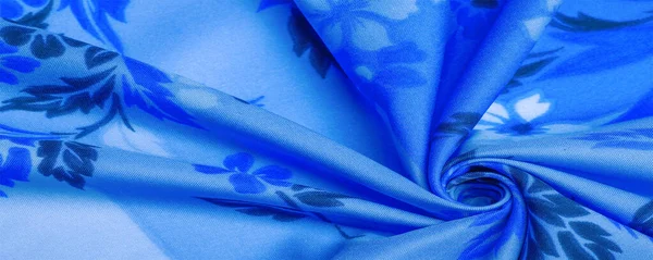 Doku, arka plan, desen, çiçek pri ile narin mavi ipek — Stok fotoğraf
