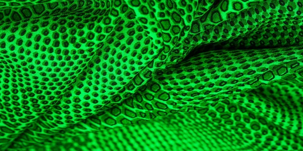 Groene zijde stof, dierlijke huid. Alle projecten zijn nieuw en designe — Stockfoto