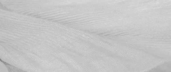 Текстура, фон, візерунок, білий шовк з гофрованої подрібненої тканини — стокове фото