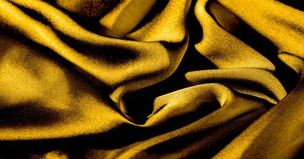 Háttér, mintázat, textúra, tapéta, sárga selyem anyagból. Hozzáadása — Stock Fotó