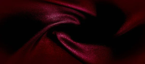 Doku, kırmızı ipek kumaş panoramik fotoğraf. İpek Dük ruh saton - — Stok fotoğraf