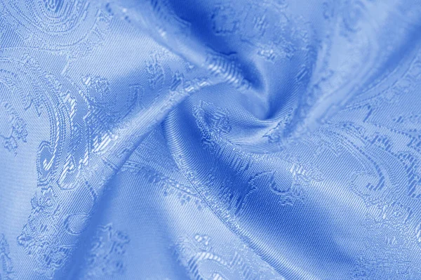 텍스처, 배경, 패턴. 원단은 실크 블루입니다. 럭셔리 에서 — 스톡 사진