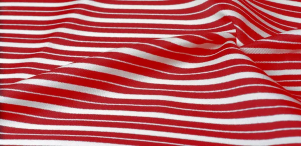 Silk striped fabric. Red-white stripes. This beautiful, super so — Stock Photo, Image