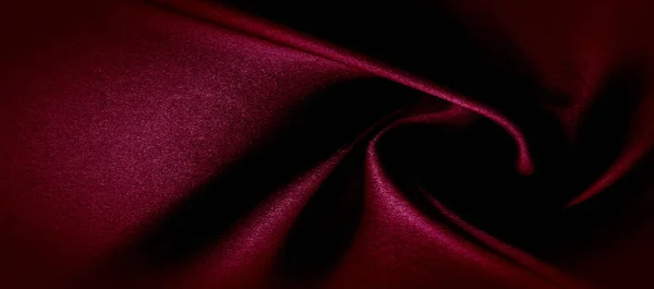 Texture, tissu de soie rouge photo panoramique. Satin d'humeur Duke en soie  - — Photo