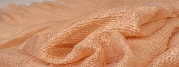 Texture, background, pattern, beige corrugation silk crushed fab — Stock Photo, Image