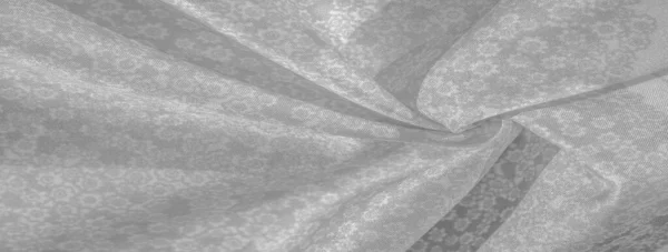 Doku deseni, beyaz arka plan üzerinde siyah gri ipek kumaş, f — Stok fotoğraf