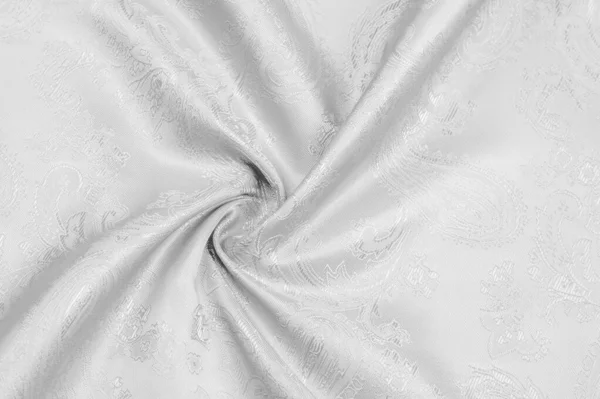 Texture background Silk fabric Black white color Luxurious soft — Stock Photo, Image