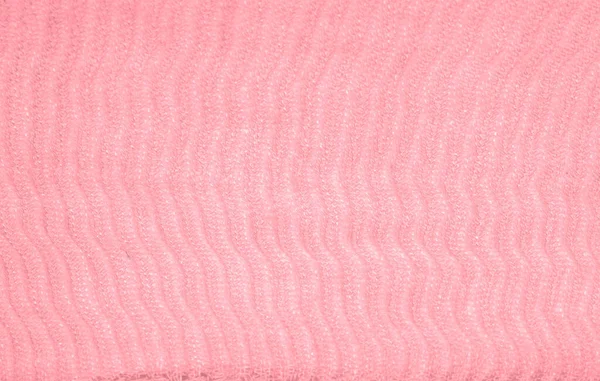 Textur, bakgrund, mönster, rosa siden korrugerad krossad fabri — Stockfoto