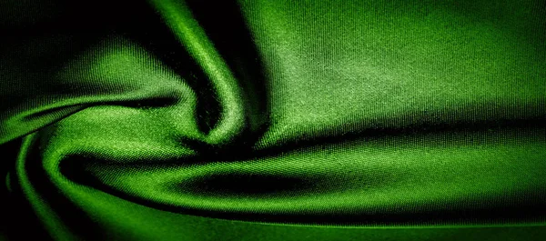 Textúra, háttér, mintázat. zöld selyemszövet panoráma fotó. — Stock Fotó