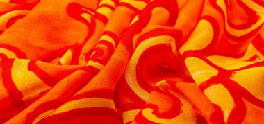 doku ipek, boyalı sarı çiçekler ile kumaş kırmızı arka plan 