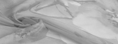 Doku, arka plan, büyük desenli ince yarı saydam ipek.