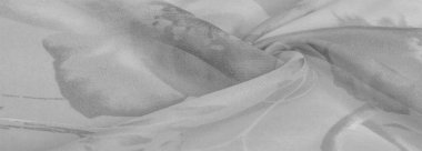 Doku, arka plan, büyük desenli ince yarı saydam ipek.