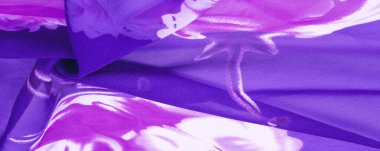 Doku, arka plan, kırmızı çiçek baskılı mavi ipek kumaş. Y