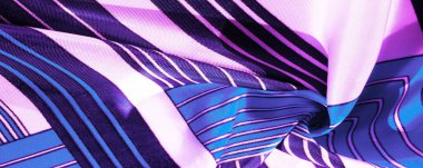 Doku, arka plan, mavi çizgili desenli ipek kumaş. Th