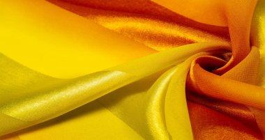 Doku, arka plan, metalik bir sarı ipek çizgili kumaş 
