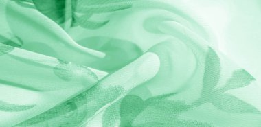 Doku arka plan, desen, duvar kağıdı. beyaz ipek kumaş, yeşil