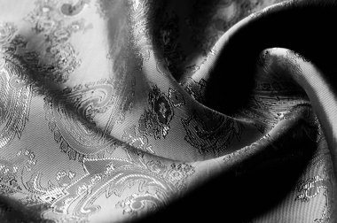 doku, arka plan, bir paisley patt ile siyah çelik gri kumaş