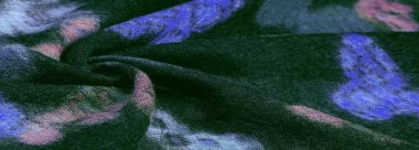 Doku, arka plan, renkli tereyağı ile siyah yün kumaş