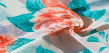 doku deseni pamuklu kumaş. Beyaz bir backgrou üzerinde çiçekler güller