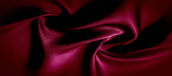 Textura, tela de seda roja foto panorámica. Seda Duke estado de ánimo satén  - — Foto de Stock