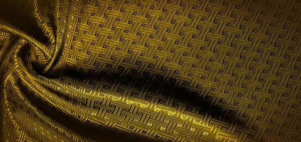 Tekstura tła, wzór. Żółta, musztarda jedwabna tkanina z — Zdjęcie stockowe