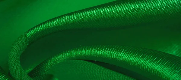 Doku, arka plan, metalik s ile yeşil ipek çizgili kumaş