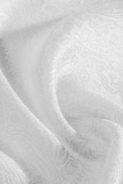 Texture background pattern fabric floral ornament white. This co — Stock Photo, Image