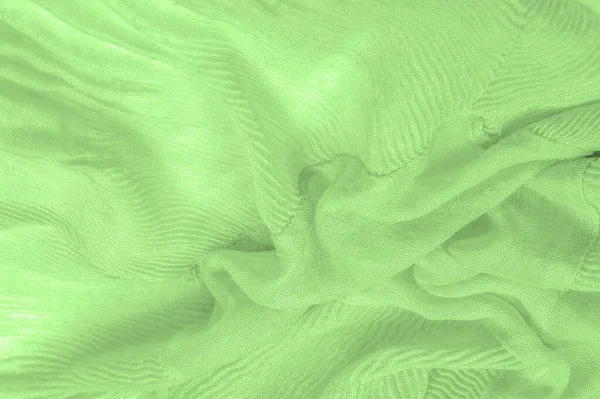 Textura, fundo, padrão, corrugação de seda verde esmagado fab — Fotografia de Stock