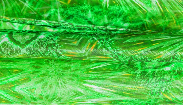 Background texture, pattern. Silk from a greenish emerald shade. — Stock Photo, Image