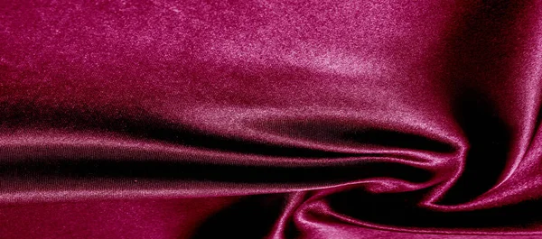 Текстура, червона шовкова тканина панорамне фото. Шовковий настрій герцога сатин  - — стокове фото