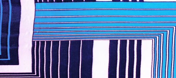 Texture, fond, tissu de soie avec un motif rayé bleu. Th h — Photo