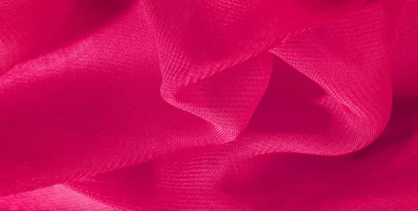 Textura fundo padrão tecido de seda vermelha. Este organza de seda ha — Fotografia de Stock