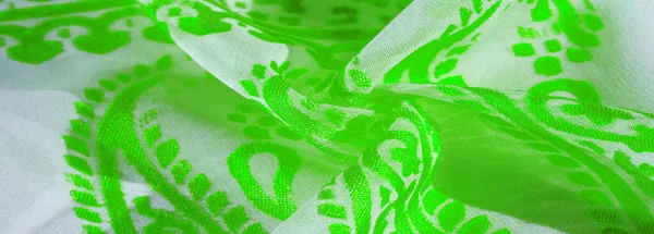 Stock image Texture, pattern, collection, silk fabric, female scarf, green e