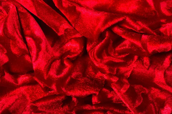Velor, cloth of red color. This gorgeous stretch velvet fabric h — Stock Photo, Image