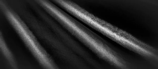 Texture, background, pattern. Black silk fabric. It is black and — Stock Photo, Image