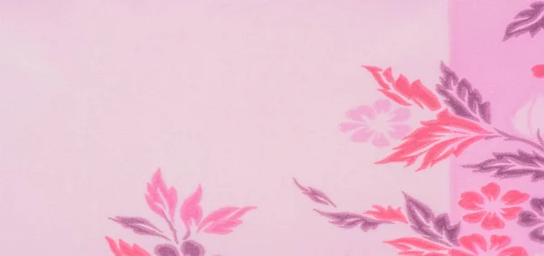 Textur, bakgrund, mönster, delikat rosa siden med blommig PRI — Stockfoto