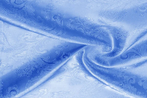 텍스처, 배경, 패턴. 원단은 실크 블루입니다. 럭셔리 에서 — 스톡 사진